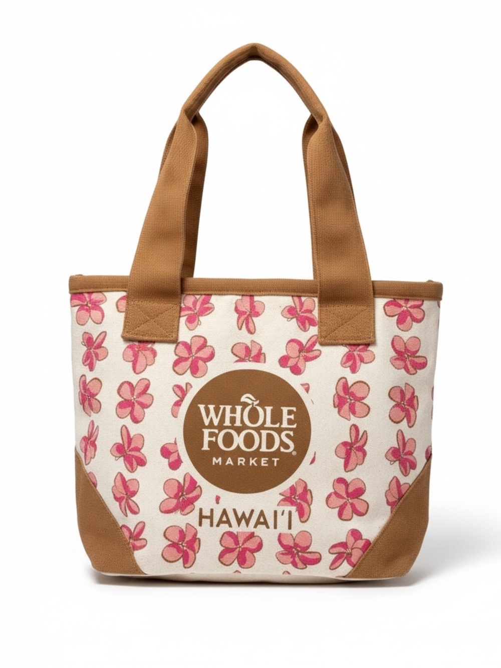 NWT Whole Foods Hawaii Pink Plumeria Mini Tote - Hawaii Exclusive